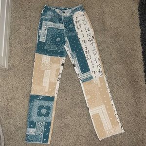 Colorful Patch-work Pants
